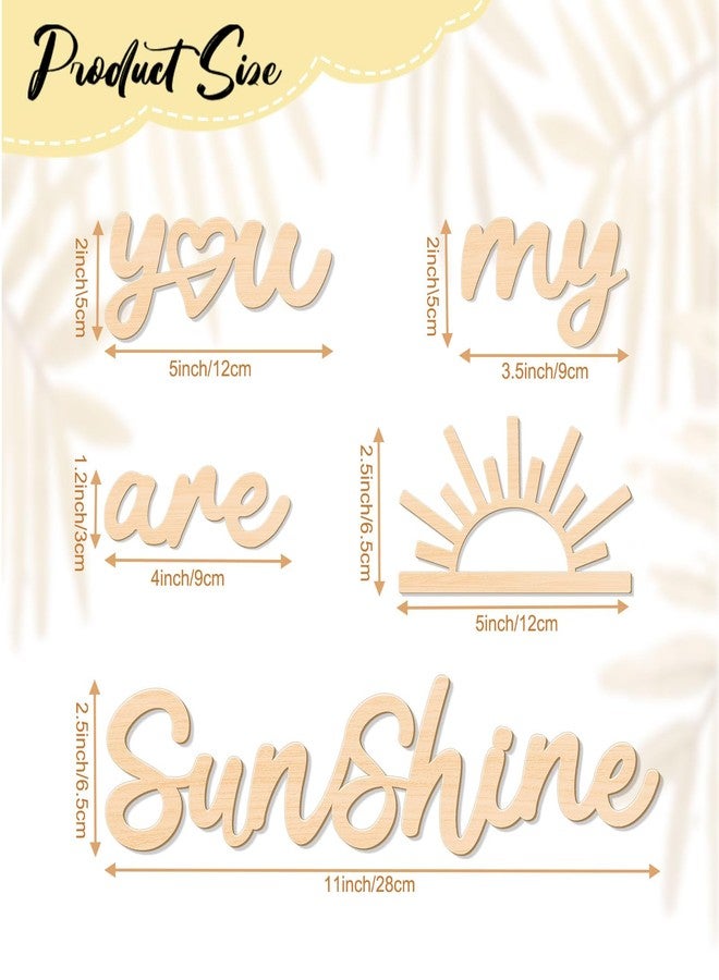 KOYILTD You are My Sunshine Room Decoration Boho Nursery Decoration Wooden Wall Hanging Art Sunshine Nursery Decor Boho Wall Art for Home Office Nursery Playroom (Relaxing) - Image 3